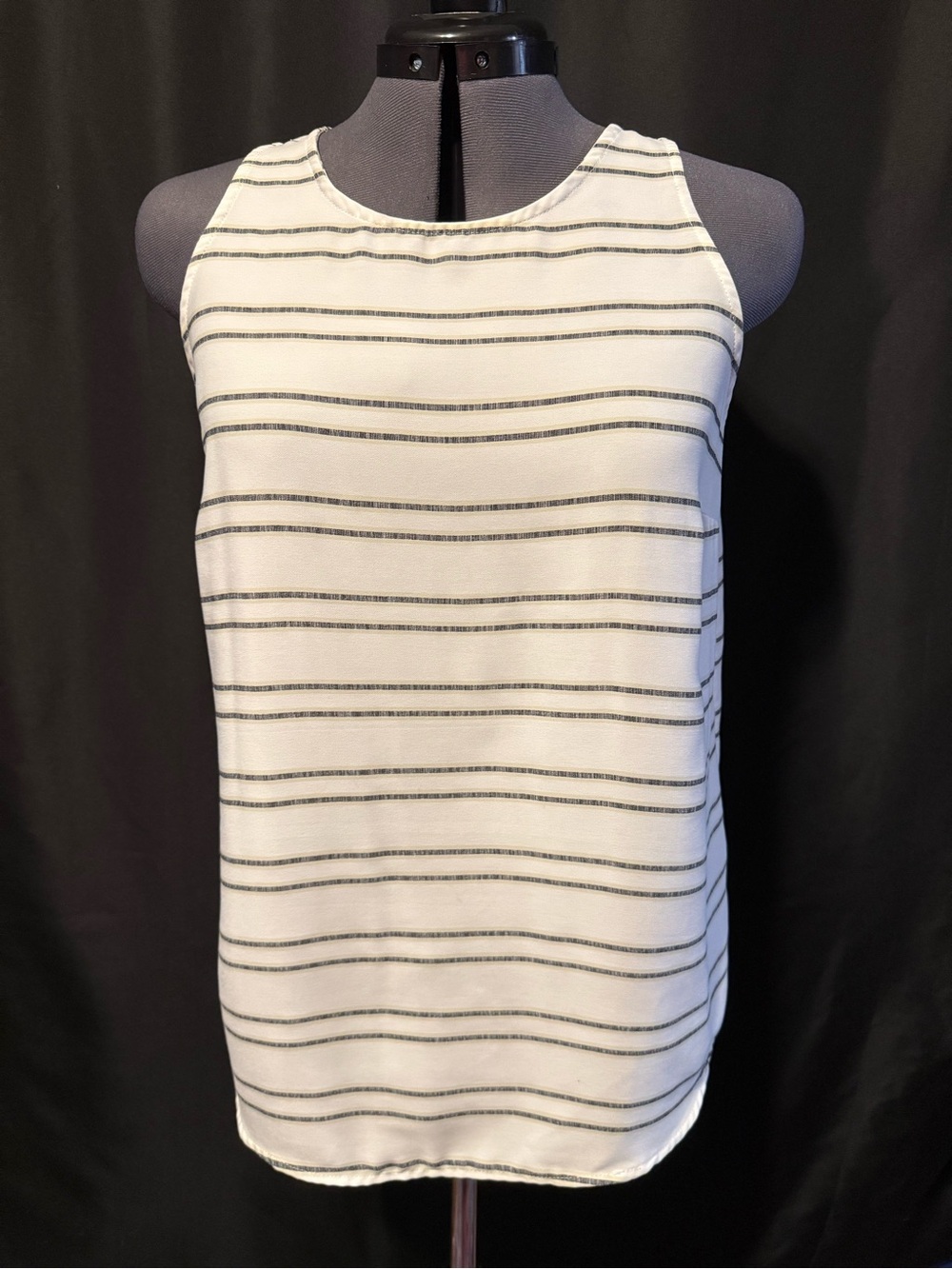 NWOT Kenar Sleeveless Cream and Black Striped Top